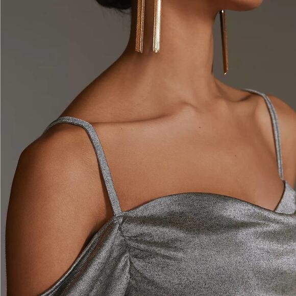 NWT Anthropologie Lurex Cowl-Neck Off-The-Shoulder Top. - Picture 3 of 14